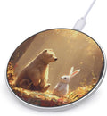 Bear Bunny Sunlight Fast Portable Charger 10W Funny Graphic Phone Charging Pad with USB Cable