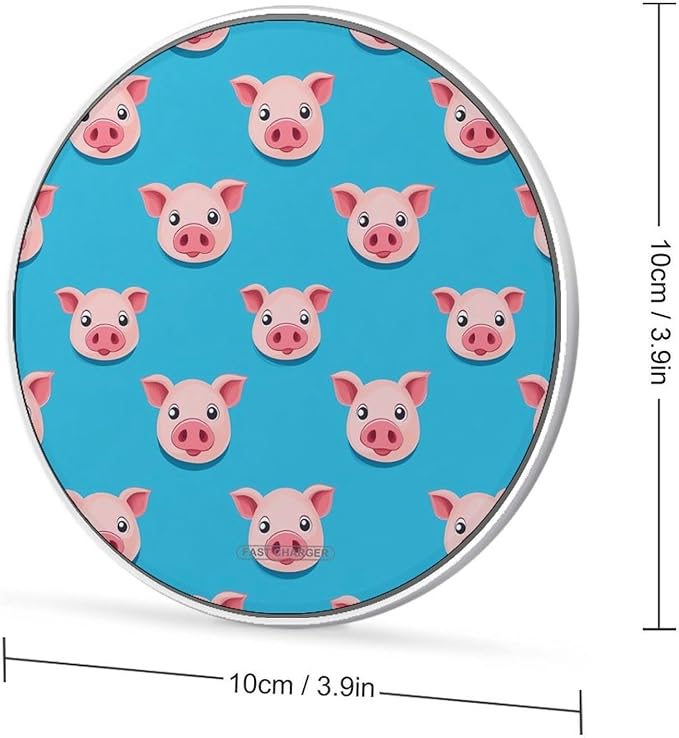 Pigs Wireless Charger Anti-Slip Wireless Charging Pad Slim Charger Mat for Men Women
