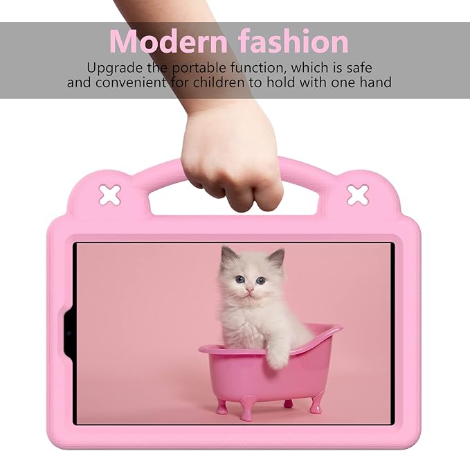 Compatible with Samsung Galaxy Tab S7 2020/S8 2022/Tab S9 2023 11 inch/Tab S9 FE 2023 11 inch Tablet Case Kids Case with Shoulder Strap &amp Stand Handle &amp Pen Tray Pink