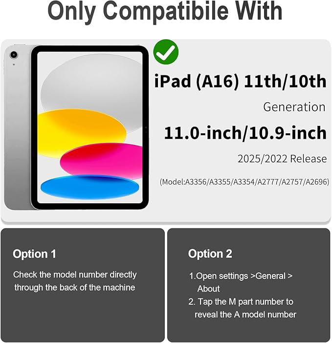 WESOROL Case for iPad A16 11th Generation 11 Inch (2025) iPad 10th Generation 10.9 Inch (2022)i Pad A16 Case Military Grade Shockproof Cases with Pencil Holder Shoulder StrapNavy Blue