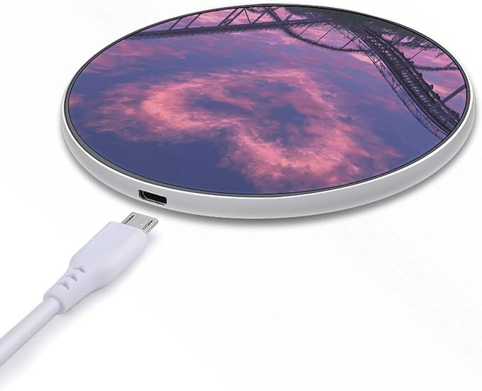 Roller Coaster Purple Sky Fast Portable Charger 10W Funny Graphic Phone Charging Pad with USB Cable