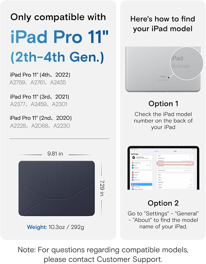 MOFT Dynamic Folio Case for iPad Pro 11 (4th 2022 | 3rd 2021 | 2nd 2020) Slim Magnetic Stand Case with 20+ Viewing Angles Auto Wake/SleepNavy Blue x Oz Green