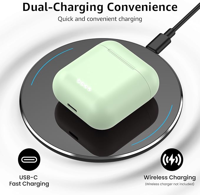 TOZO T6 Wireless Earbuds Bluetooth 5.3 Ear Buds Stereo Sound in Ear Headphones 50 Hours Playtime Wireless Charging Case APP Customizable EQs IPX8 Waterproof Earphones