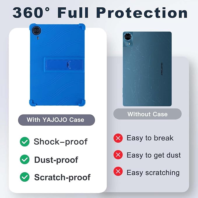 Case for Callsky-Tab Ctab 14 Tablet 14 inchSoft Silicone Protector CoverKids FriendlyAdjustable Stand Tablet Cover4 Corners Thicken ShockproofNavy Blue