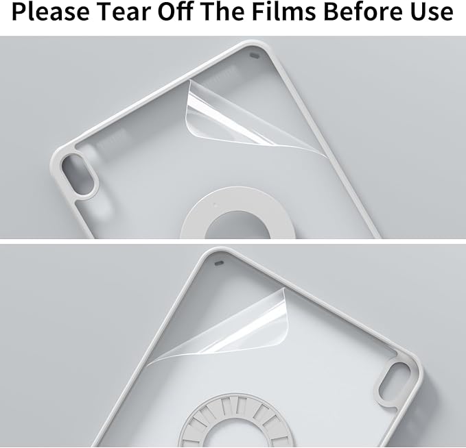Clear Case for iPad A16 11th Generation 11 inch for iPad 10th Generation 10.9 inch with Clasp Detachable Magnetic Rotating Trifold Cover Transparent Hard PC Back Auto Wake/Sleep Gray