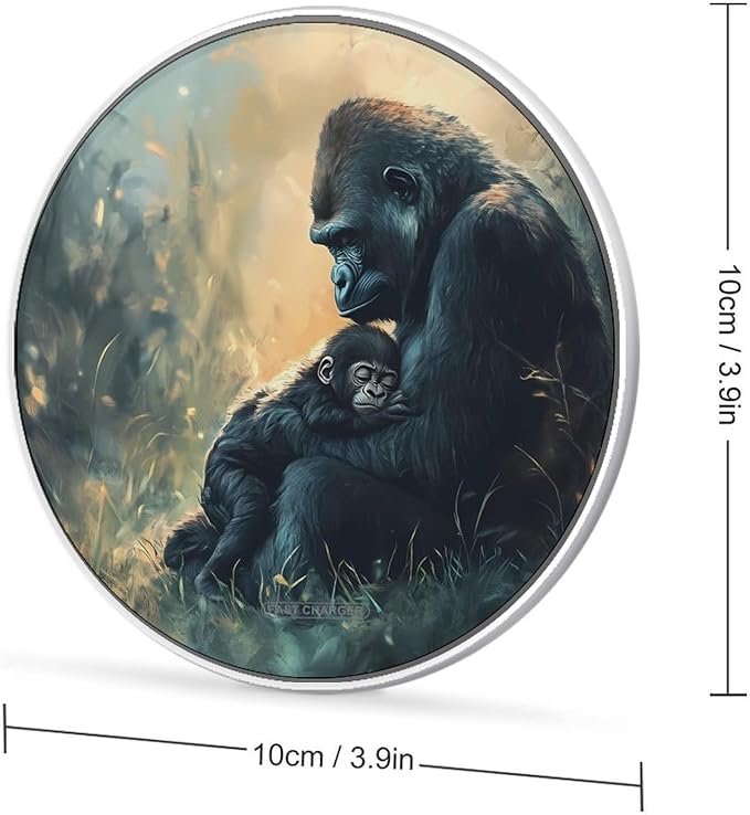 Orangutan Wildlife Animal Wireless Charger Anti-Slip Wireless Charging Pad Slim Charger Mat for Men Women