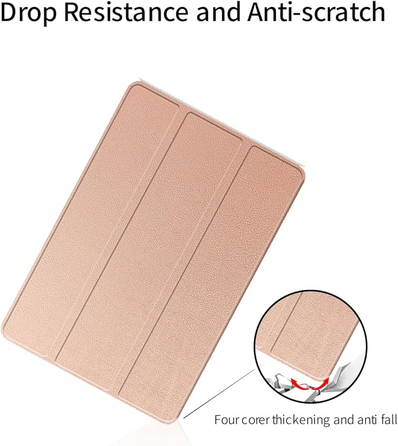 for Tabwee T60 Pro 2026 Android 13.4 Inch Tablet CaseBOVUGAC Tri-fold Tablet Case Cover for Tabwee T60 Pro 13.4Full Protection Premium PU Scratch Resistant.(Rose Gold)