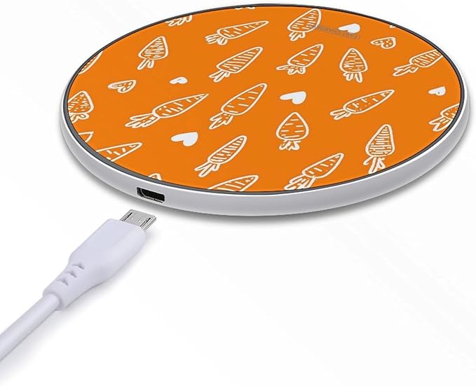 Carrot Lover Fast Portable Charger 10W Funny Graphic Phone Charging Pad with USB Cable
