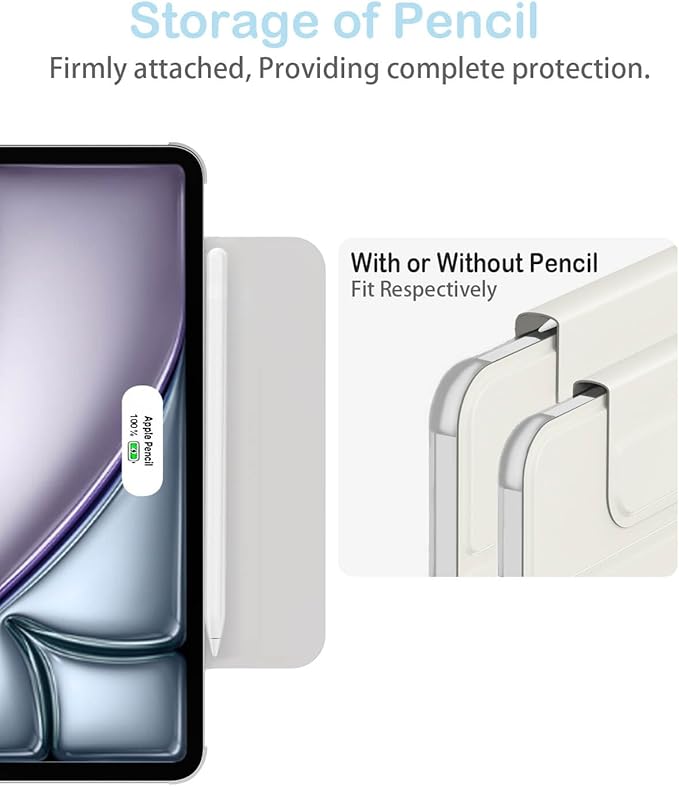 Feams Y Fold Folio for iPad Air 11-inch M4 2026/ M3 2025 / M2 2024 iPad Air 5th/4th Generation 2022/2020 10.9 Inch Y-Shaped Stand Magnetic Attachment Back Cover with Clasp &amp Auto Sleep Sky Blue