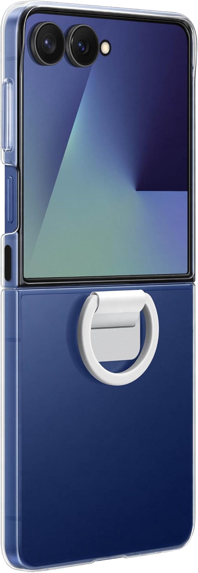 Samsung Galaxy Z Flip7 Ring Phone Case Clear Protective Cover with Built-in Ring Easy to Carry Slim Sleek US Version Transparent