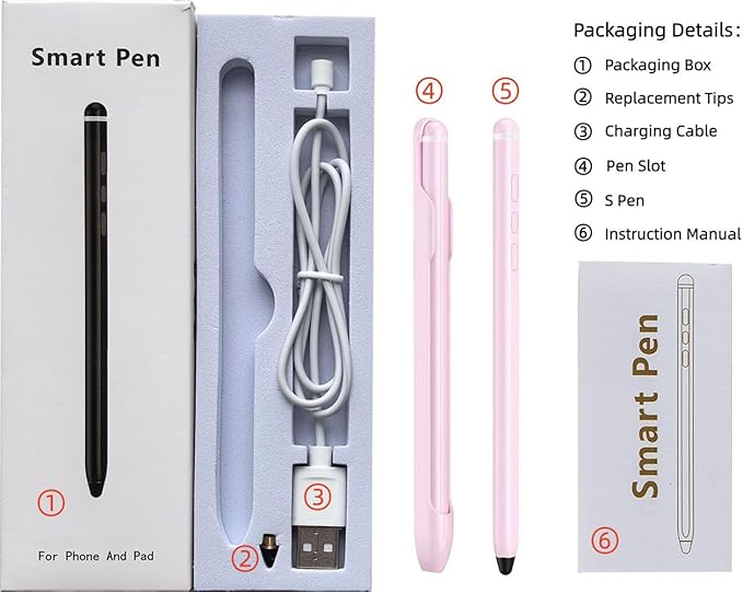 Z Fold 7 S Pen (WithBluetooth) for Samsung Galaxy Z Fold 7/ Fold 6 Fold EditionStylus Pen for Samsung Galaxy Tablet Android Microsoft Surface AMZ Fire HDApple All Touch Screen Devices (Pink)