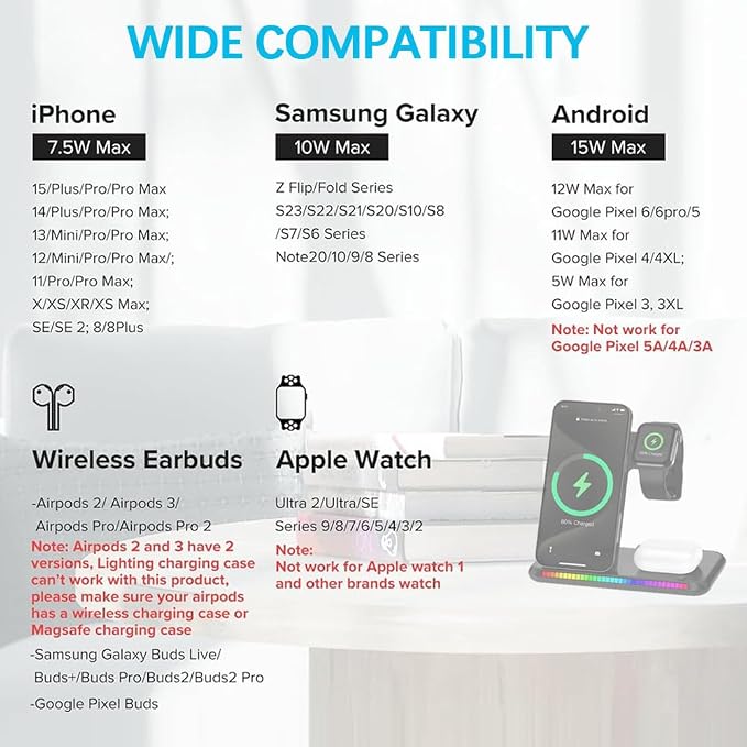 3in1 Wireless Charger K88 Black
