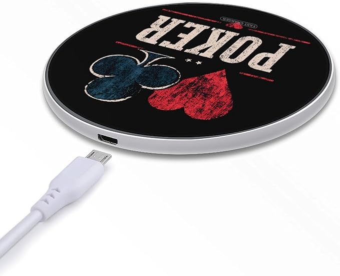 Poker Heart Plums Phone Charger Magnetic Charging Pad Anti-Slip with USB Cable