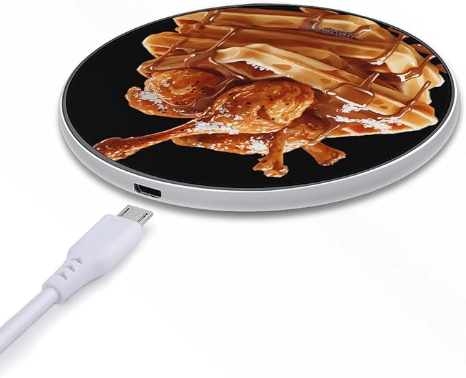 Waffles Fried Chicken Legs Phone Charger Magnetic Charging Pad Anti-Slip with USB Cable