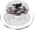 Ethereal Dragon on Book with Pink Flowers Dark Fantasy Art PopSockets PopGrip for MagSafe