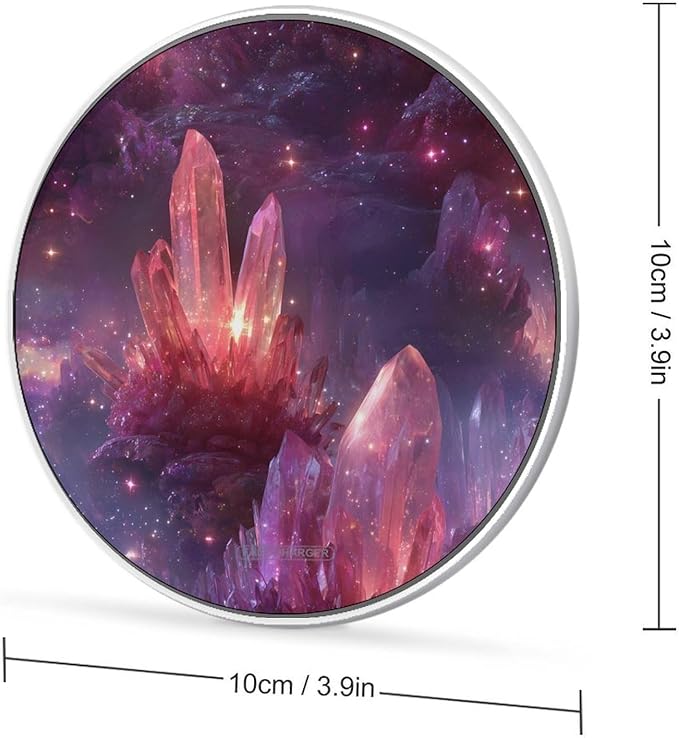 Ethereal Crystal Fast Portable Charger 10W Funny Graphic Phone Charging Pad with USB Cable