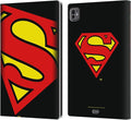Head Case Designs Officially Licensed Superman DC Comics Oversized Logos Leather Wallet Case Compatible with Apple iPad Pro 11 M4/M5 2024/2025