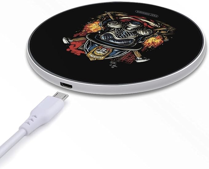 Firefighter Fireman Wireless Charger Anti-Slip Wireless Charging Pad Slim Charger Mat for Men Women