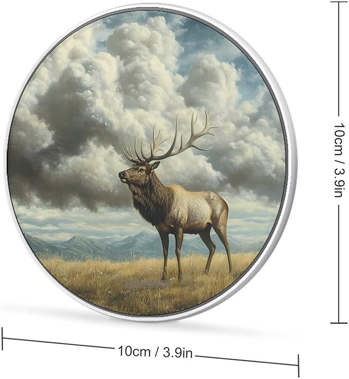 Deers Alpine Grassland Cumulus Clouds Phone Charger Magnetic Charging Pad Anti-Slip with USB Cable