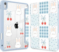 Tuiklol for 2025 iPad (A16 Chip) 11th Generation 11 inch/iPad 10th Gen 10.9 inch 2022 Case Buit in Pencil Holder with Clear Back Shell Cover Trifold Stand Auto Wake/SleepGrid-Rabbit
