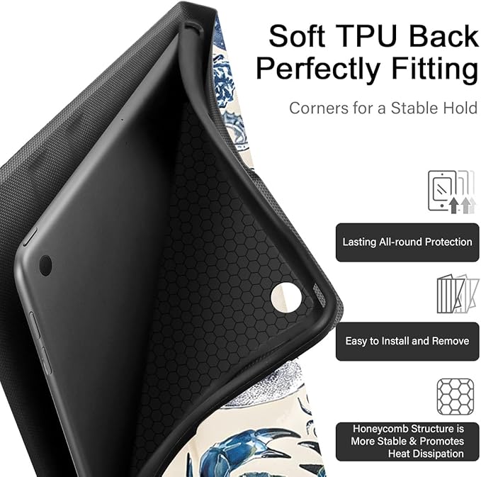 Cute Ocean Whale Shark Turtle Tablet Case for Samsung Galaxy Tab A8 X205/X200 2021 10.5 Summer Sea Shell Starfish Cover for Girls Women Trendy Protective Cases Flip PU Leather Funda