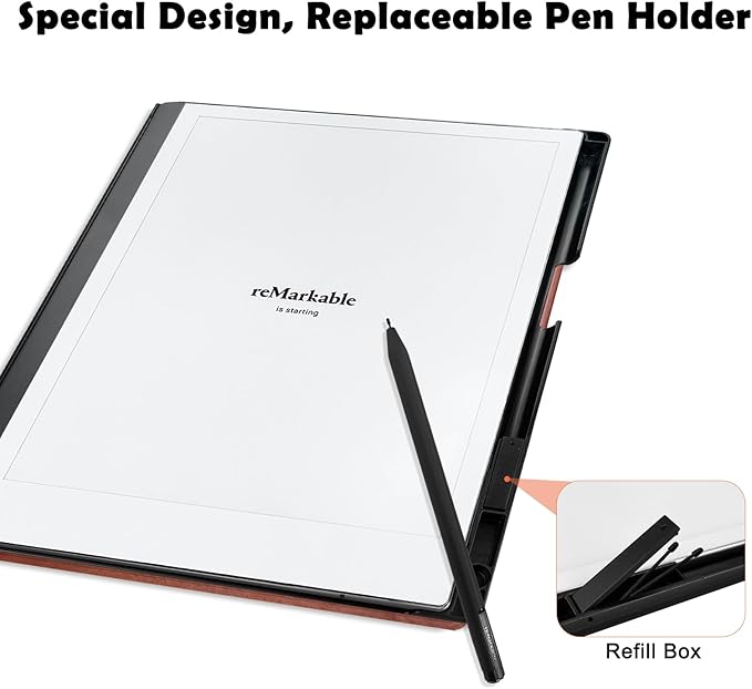 Case for Remarkable 2 Paper Tablet 10.3 2020 ReleasedLightweight and Hard Back Shell Protective Book Folio Cover with Built-in Pen HolderComes with Remarkable 2 Pen Tips.