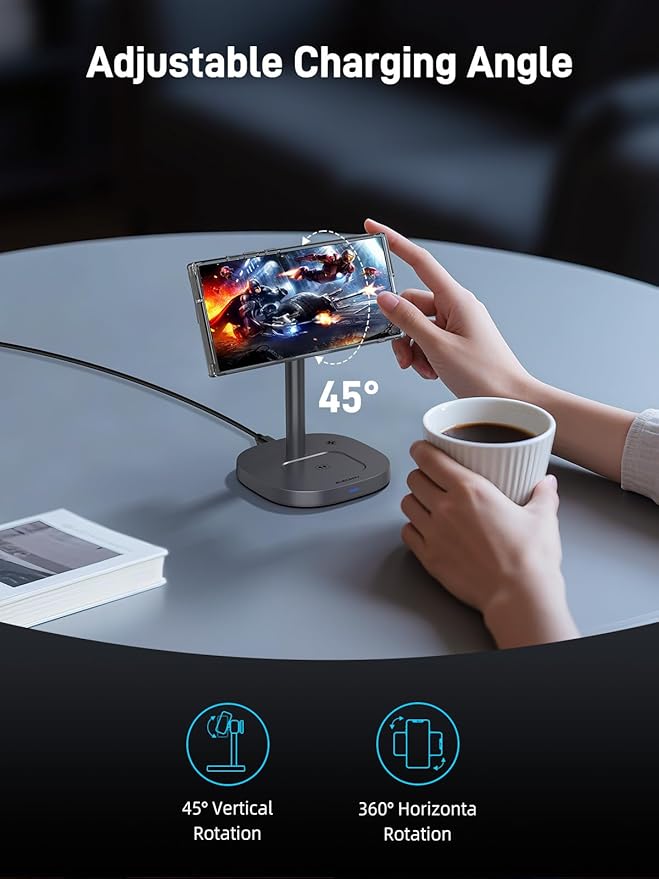 3 in 1 Magnetic Charging Station for Samsung Qi2 Certified Phone-Cooling Magsafe Wireless Charger for Samsung Galaxy S26 Ultra/S25/Z Fold 7/Flip 7 Galaxy Watch 8/Ultra/7/6/5 Galaxy Buds4 Pro