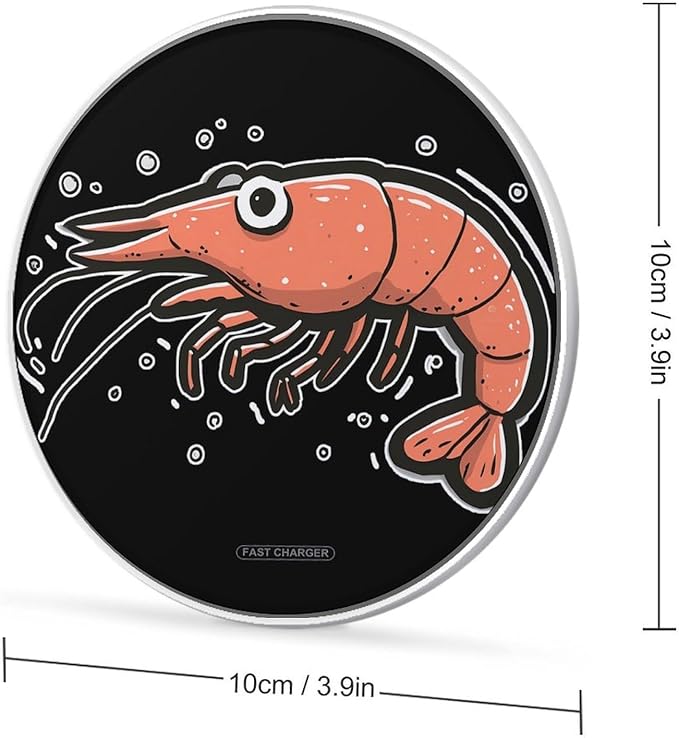 Cartoon Shrimp Phone Charger Magnetic Charging Pad Anti-Slip with USB Cable