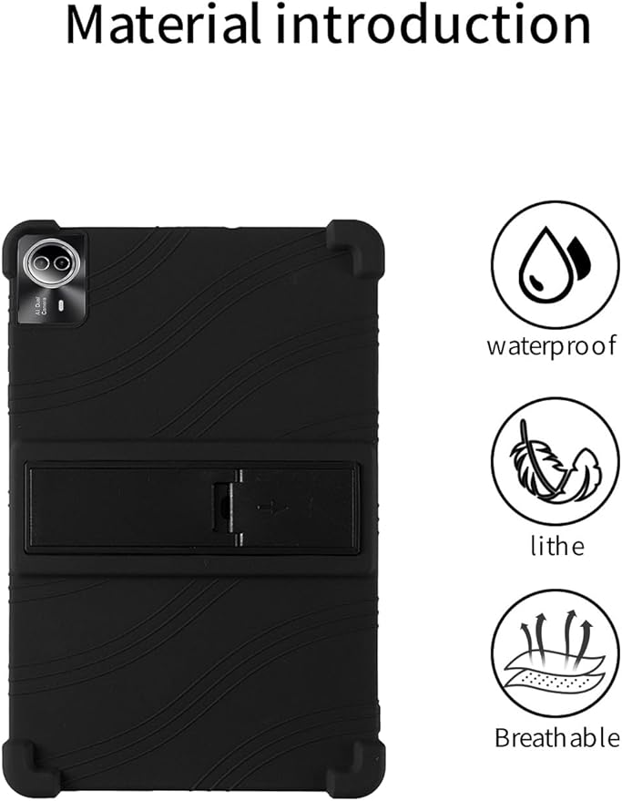 for Urao G140L 14 Inch Tablet CaseBOVUGAC Soft Silicone Adjustable Stand Shockproof Kids Friendly for Higrac G140L 14 Tablet(Black)