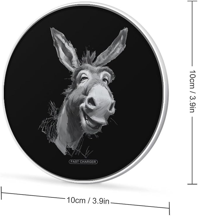Mocking Donkey Fast Portable Charger 10W Funny Graphic Phone Charging Pad with USB Cable