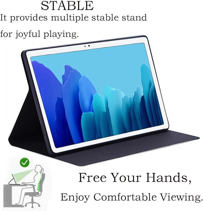 Case for Samsung Galaxy Tab A11/A9 8.7 Inch 2025/2023 CaseSlim Lightweight PU Leather Cover with Auto Wake/SleepAdjustable Viewing Angles.Purple Cherry Blossoms