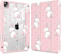 May Chen for iPad Pro 11 inch M2 4th Generation 2022 iPad Pro 11 3rd/2nd/1st Gen Built-in Pencil Holder with Shockproof Cover Clear Transparent Back Shell Auto Wake/Sleep Cute Rabbit