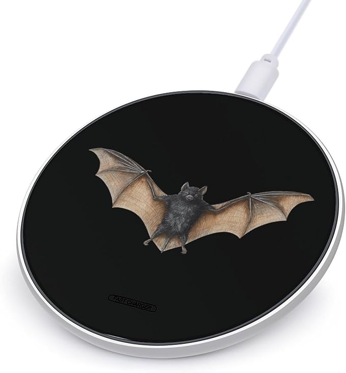 Bat with Wings Fast Portable Charger 10W Funny Graphic Phone Charging Pad with USB Cable