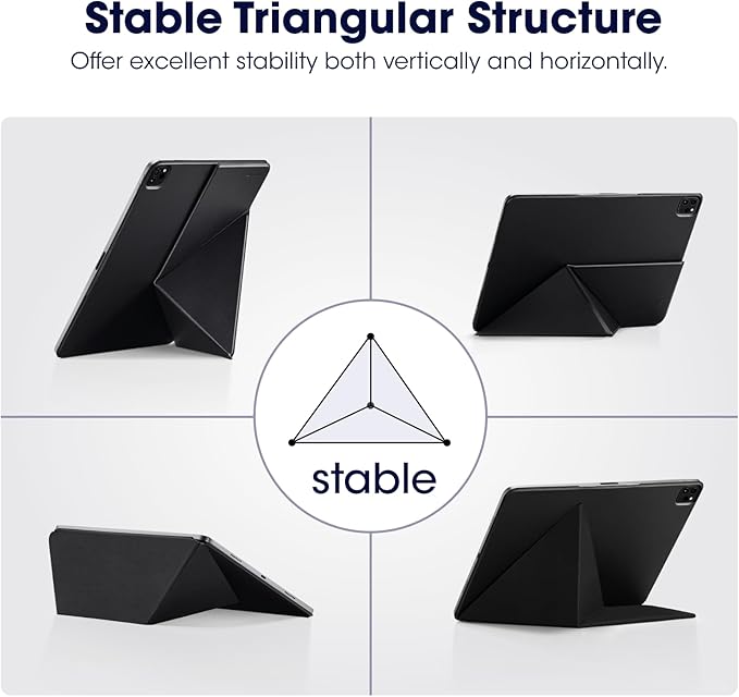PITAKA for iPad Pro 11 Inch Case 2025/2024 Compatible with iPad Pro M5/M4 Portrait/Landscape Magnetic Case with Pencil Holder 4 Standing Angles and - Black