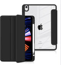 Batianda Hybrid Case for 11-inch iPad Air 2024 M2 Chip/iPad Air 5th/4th 10.9 inch [Built-in Pencil Holder] Shockproof Cover with Clear Back Shell TPU BumperBlack