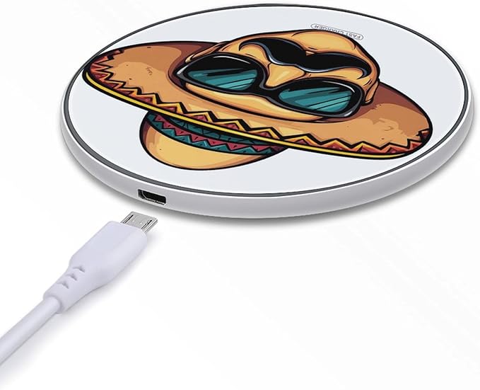 BCinco De Mayo Mustache Face Wireless Charger Anti-Slip Wireless Charging Pad Slim Charger Mat for Men Women