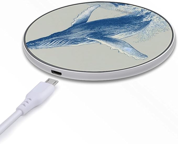 Japanese Whales Jumping Phone Charger Magnetic Charging Pad Anti-Slip with USB Cable