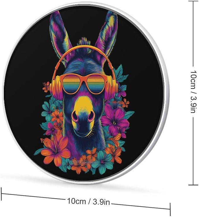 Donkey Rainbow Sunglasses Flower Phone Charger Magnetic Charging Pad Anti-Slip with USB Cable