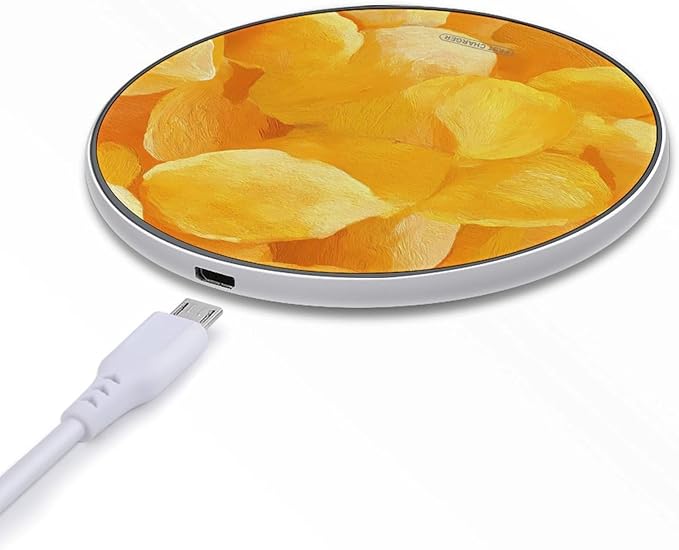 Yellow Potato Chips Phone Charger Magnetic Charging Pad Anti-Slip with USB Cable