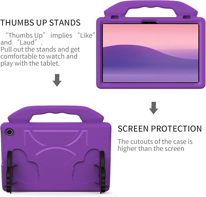 for Amazon Fire Max 11 Kids Tablet Case EVA Material Light Weight Shockproof Rugged Heavy Duty Thumb Kickstand Kids Case for Amazon Fire Max 11 (2023) (Violet)