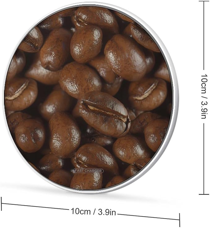 Coffee Beans Wireless Charger Anti-Slip Wireless Charging Pad Slim Charger Mat for Men Women