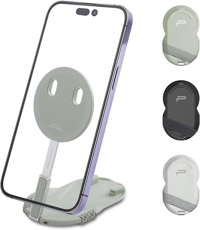 PGYTECH MagFlex Phone Stand N52 Aluminum Alloy Magsafe Phone Photography Grip Fit for iPhone 17/16/15/14 Series with Magnetic Ring for Android