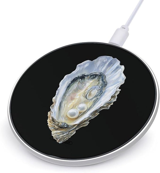 Oyster and Pearl Fast Portable Charger 10W Funny Graphic Phone Charging Pad with USB Cable