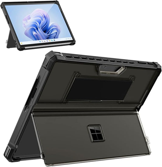 MoKo Case for Microsoft Surface Pro 11 Surface Pro 10 Surface Pro 9 13 Inch All-in-One Rugged Cover with Kickstand Protective Case Compatible with Type Cover Keyboard Frosted Black