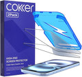 COKER 2PACK Tempered Glass Screen Protector Designed for iPhone Air Rounded Edge 9H Hardness Shatterproof Anti-Scratch Anti-Fingerprint Touch Sensitive Easy Installation