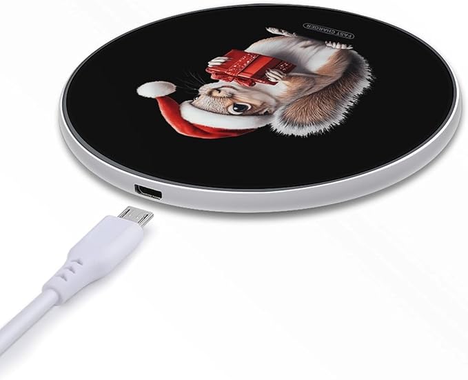 Squirrel Animal Christmas Wireless Charger Anti-Slip Wireless Charging Pad Slim Charger Mat for Men Women