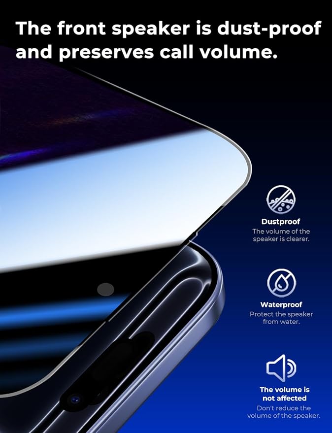 MAGIC JOHN 2 Pack for iPhone 17 Pro [6.3] inch Privacy Glass Screen Protector Auto Dust-Elimination Bubble Free Easy Installation Daily Drop Protection
