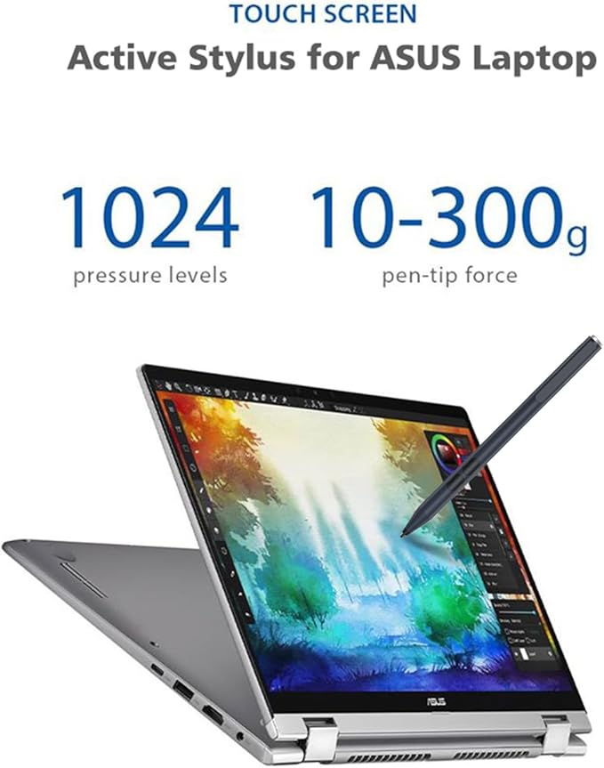 Stylus Pen for ASUS Touchscreen Devices Active Digital Pen with Ultra-Fine Tip 1024 Pressure Sensitivity Palm Rejection for Precision Drawing and Writing