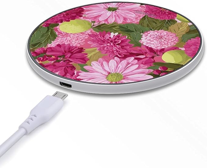 Leaves Daisy Flower Fruit Lemon Phone Charger Magnetic Charging Pad Anti-Slip with USB Cable