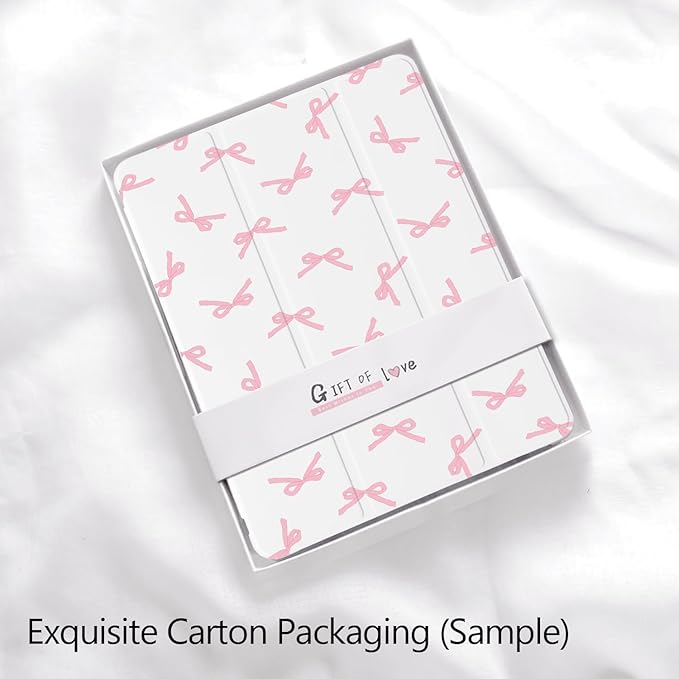 Cute Kawaii Pink Bow for iPad (A16) 11th Generation Case 11 Inch 2025 for iPad 10th Generation Case 10.9 Inch 2022 with Pencil Holder Auto Sleep/Wake Leather Soft TPU Back Cover